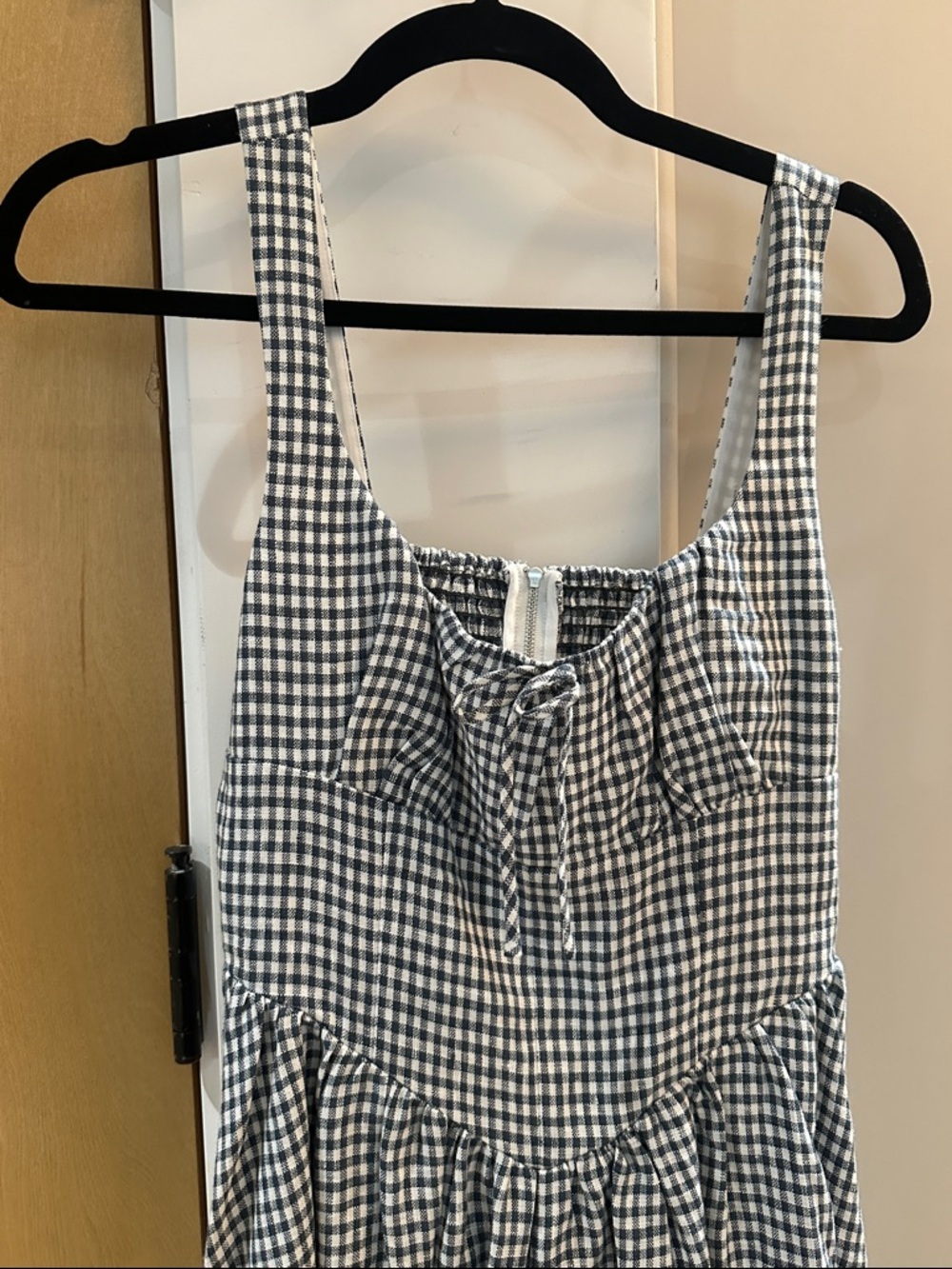 Reformation Women’s Linen Blue & White Gingham Dress - Sleeveless Midi - Picture 7 of 10